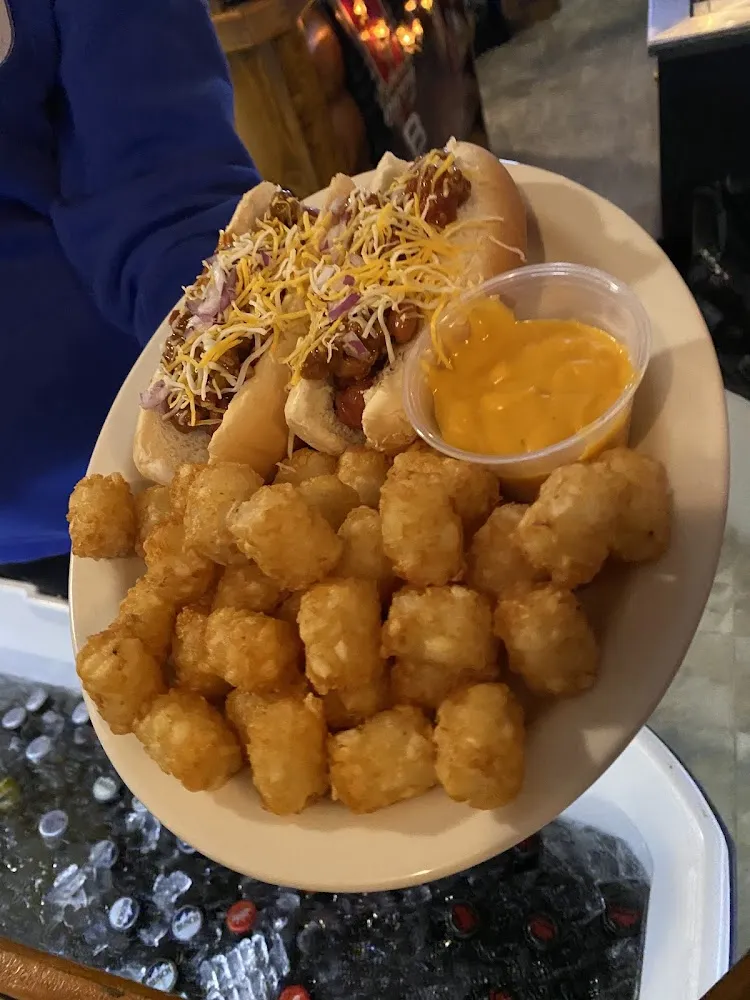 Chili Cheese Dogs and Tots